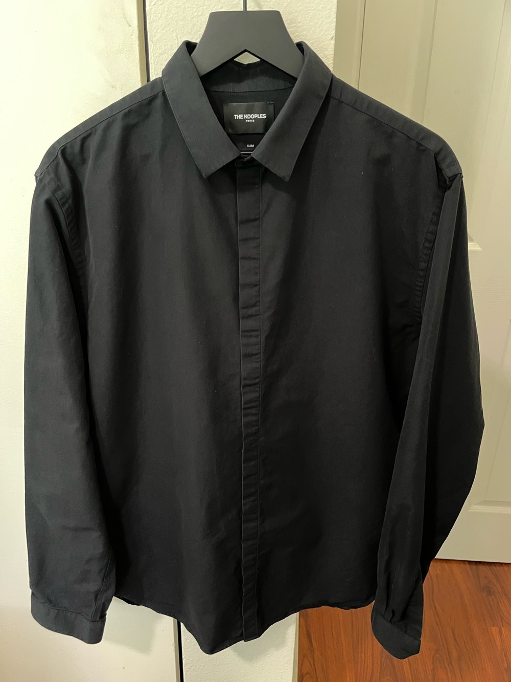 The Kooples Black Concealed-Placket Slim Fit  Shirt
